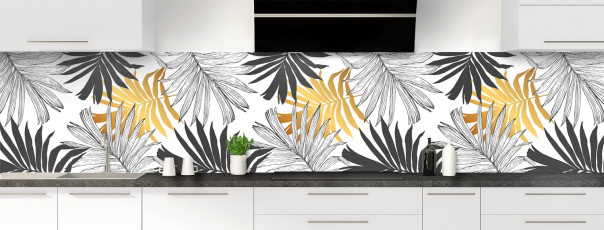 Crédence dorée avec un motif de feuilles original et design