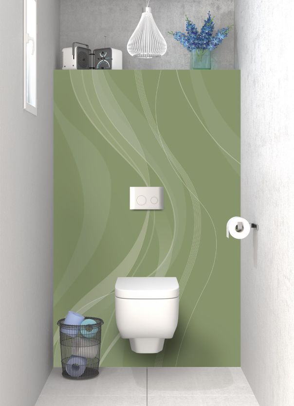Panneau WC Voilage couleur Vert sauge
