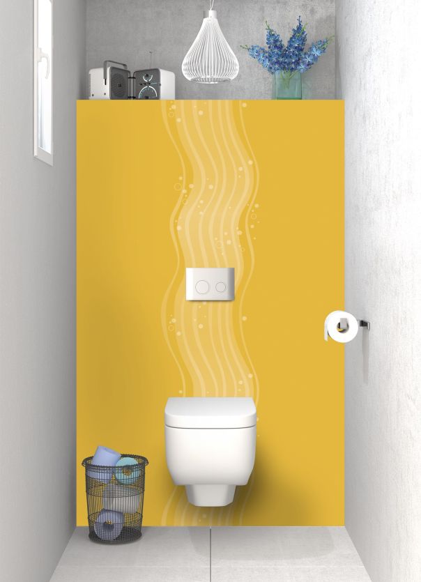 Panneau WC Vagues design couleur Curcuma