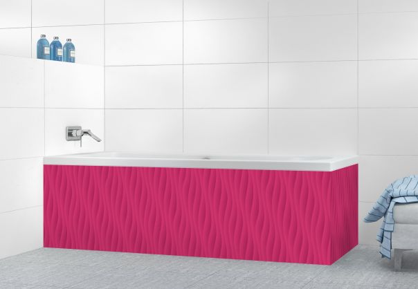 Panneau tablier de bain Ondes couleur Saphir rose