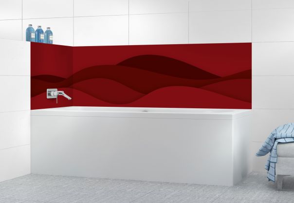 Panneau de bain Vagues couleur Rouge grenat motif inversé