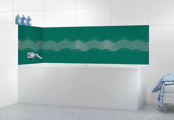 Panneau de bain Vagues design couleur Vert jade