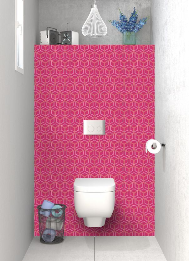 Panneau WC Mailles doré couleur Saphir rose