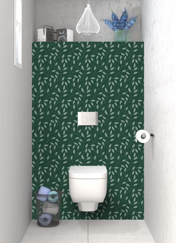 Panneau WC Rideau de feuilles  couleur Vert avocat