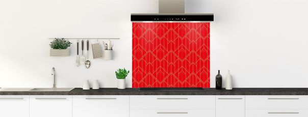 Crédence de cuisine Gatsby couleur Rouge vermillon fond de hotte