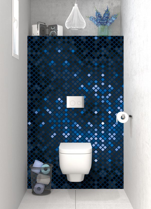 Panneau WC Diamants brillants couleur Bleu nuit