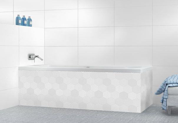Panneau tablier de bain Camaïeu hexagone couleur Gris perle