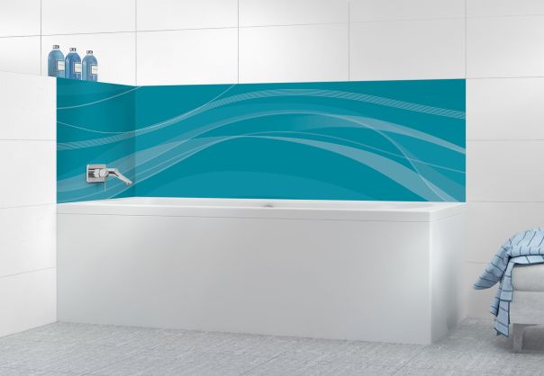 Panneau de bain Voilage couleur Bleu paon