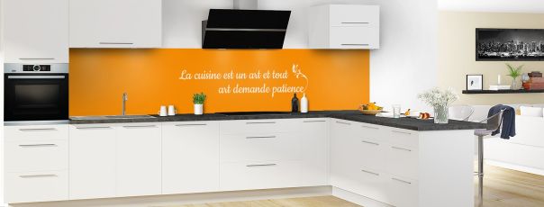 Crédence de cuisine Citation  couleur Citrouille panoramique en perspective