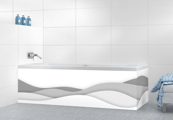 Panneau tablier de bain Vagues couleur Blanc motif inversé