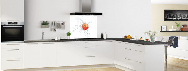 Fond de hotte Aqua et tomate - Alu inox ou Verre de ...