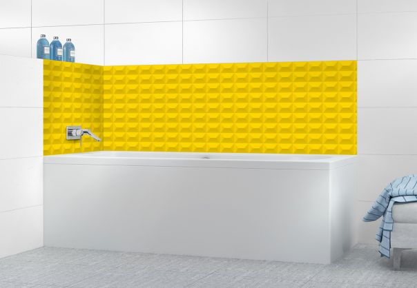 Panneau de bain Briques en relief couleur Mimosa