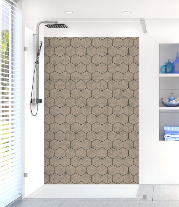 Panneau de douche Carreaux de ciment hexagonaux couleur Mulot