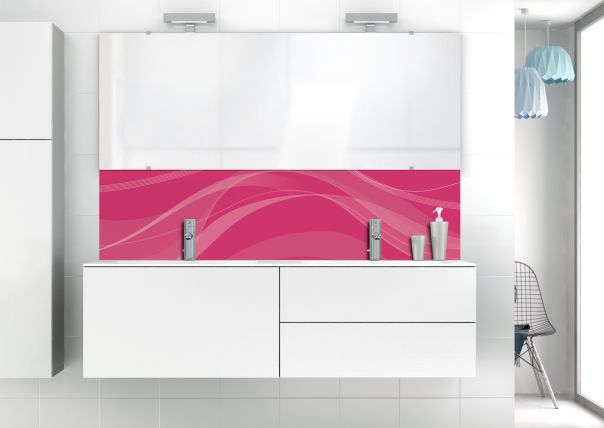 Panneau vasque Voilage couleur Saphir rose motif inversé
