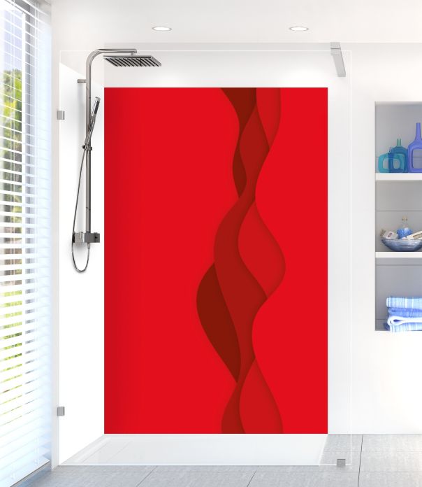 Panneau de douche Vagues couleur Rouge vermillon