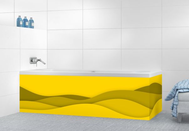 Panneau tablier de bain Vagues couleur Mimosa motif inversé