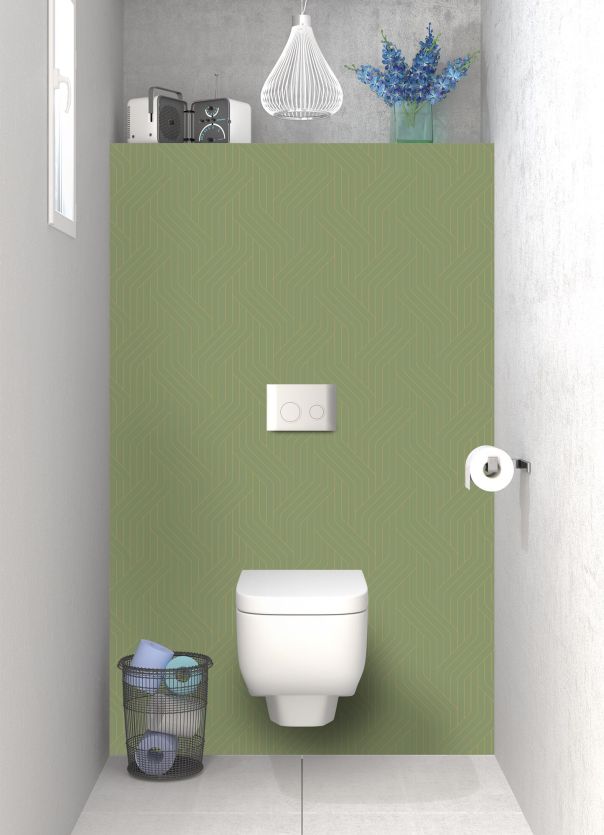 Panneau WC Entrelacs doré couleur Vert sauge