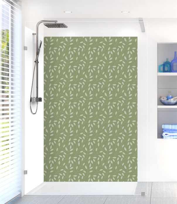 Panneau de douche Rideau de feuilles  couleur Vert sauge