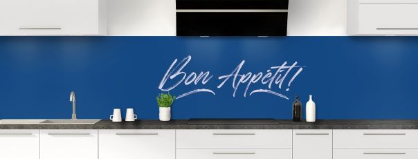 Crédence de cuisine Bon appétit couleur Bleu électrique panoramique