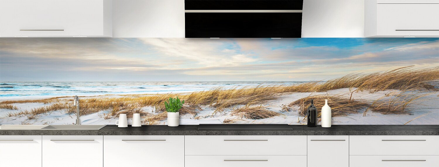 Crédence De Cuisine En Verre 125x50 Cm - Motif Nature Plage Mer Arbre